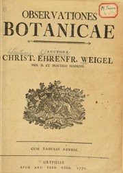 Cover of: Observationes botanicae