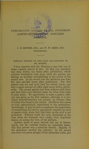 Perforating gastric ulcer, posterior gastro-enterostomy, Fowler's position by Musser, John Herr