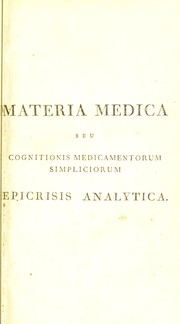 Cover of: Pharmacologia seu materia medica exhibens cognitionem medicamentorum simplicium analyticam