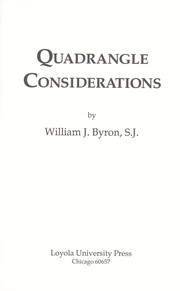 Cover of: Quadrangle considerations by William J. Byron