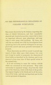 Cover of: On the physiological relations of colloid substances by Arthur Ransome, MD