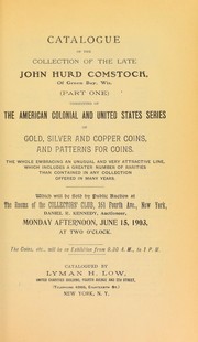 Cover of: Catalogue of the collection of the late John Hurd Comstock ...