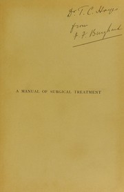 Cover of: A manual of surgical treatment