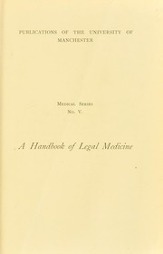 Cover of: A handbook of legal medicine intended for the use of the legal profession | William Sellers