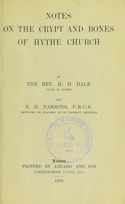 Notes on the crypt and bones of Hythe Church by Herbert D. Dale