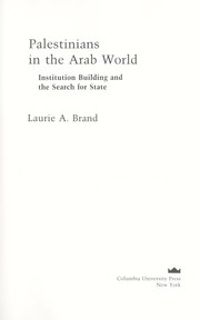 Cover of: Palestinians in the Arab world by Laurie A. Brand