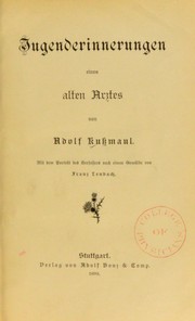 Cover of: Jugenderinnerungen eines alten Arztes