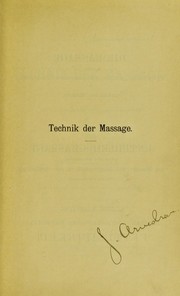 Cover of: Die Technik der Massage