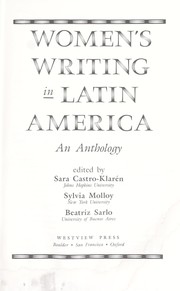 Cover of: Women's Writing in Latin America: An Anthology