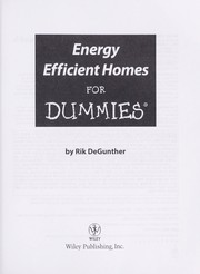 Cover of: Energy efficient homes for dummies