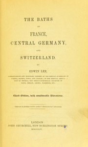 Cover of: The baths of France, central Germany, and Switzerland