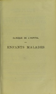 Cover of: Clinique de l ́H©þpital des enfants malades