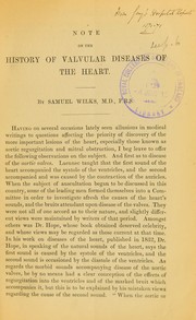 Cover of: Note on the history of valvular diseases of the heart | Wilks, Samuel Sir