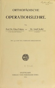 Cover of: Orthopädische operationslehre.