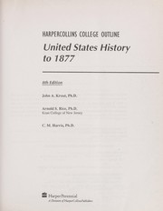 Cover of: UnitedStates history to 1877 by John A. Krout