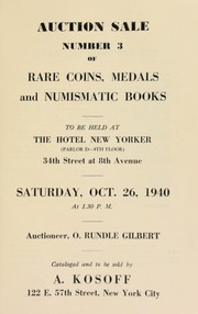 Cover of: Auction sale number 3 of rare coins, medals, and numismatic books