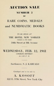 Cover of: Auction sale number 5: of rare coins, medals and numismatic books