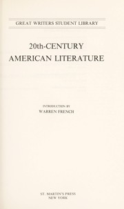 Cover of: 20th-century American literature