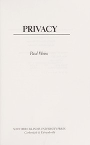 Cover of: Privacy by Weiss, Paul