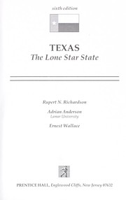 Cover of: Texas, the Lone Star State by Rupert Norval Richardson, Rupert Norval Richardson