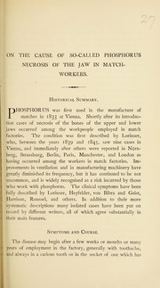 Cover of: On the cause of so-called phosphorus necrosis of the jaw in match-workers