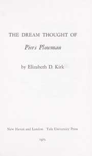 Cover of: The dream thought of Piers Plowman