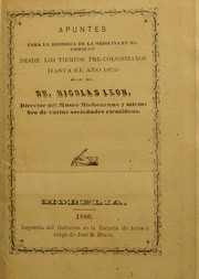 Apuntes para la historia de la medicina en Michoacan by Nicol©Łs Le©đn