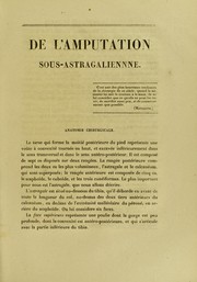 De l'amputation sous-astragalienne by J.A.D. Bourdette