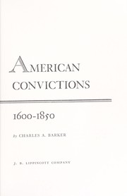 Cover of: American convictions; cycles of public thought, 1600-1850 by 