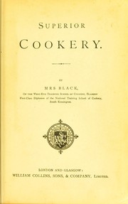 Cover of: Superior cookery by Margaret Black
