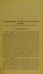 Zur Symptomatologie und Therapie der Basedowschen Krankheit by Albert Eulenburg