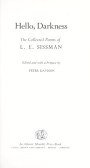 Cover of: Hello, darkness: the collected poems of L. E. Sissman