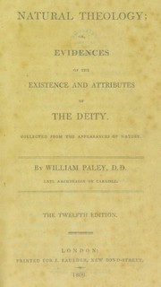 Cover of: Natural theology; or, evidences of the existence and attributes of the Deity