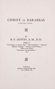 Cover of: Christ or Barabbas