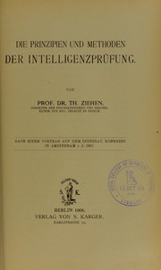 Cover of: Die Prinzipien und Methoden der Intelligenzpr©ơfung