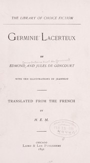 Cover of: Germinie Lacerteux | Edmond de Goncourt