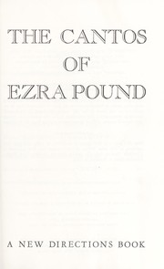 Cover of: The cantos of Ezra Pound. by Ezra Pound