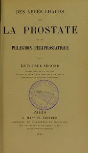 Cover of: Des abc©·s chauds de la prostate et du phlegmon p©♭riprostatique