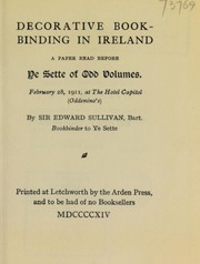 Cover of: Decorative bookbinding in Ireland ... by Sullivan, Edward Sir