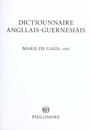 Dictiounnaire Angllais-Guernnesiais by Marie De Garis