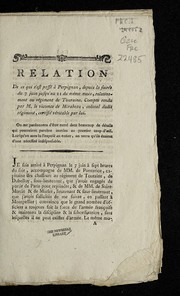 Cover of: Relation de ce qui s'est passe  a   Perpignan, depuis la soire e du 7 juin jusqu'au 11 du me me mois, relativement au re giment de Touraine