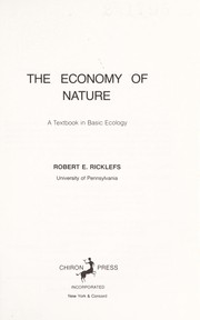 Cover of: The economy of nature by Robert E. Ricklefs