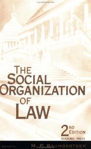 Cover of: The social organization of law