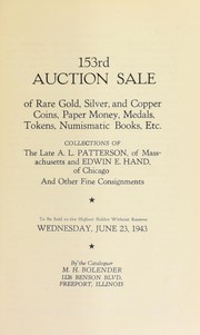 Cover of: 153rd auction sale of rare gold, silver, and copper coins, paper money, medals, tokens, numismatic books, etc