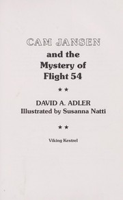 Cover of: Cam Jansen and the mystery of flight 54 | David A. Adler