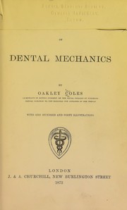 Cover of: A manual of dental mechanics by Oakley Coles