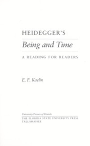 Cover of: Heidegger's Being and time : a reading for readers