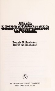 Cover of: CETA, decentralization on trial