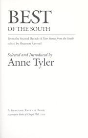 Cover of: Best of the South: from the second decade of New stories from the South