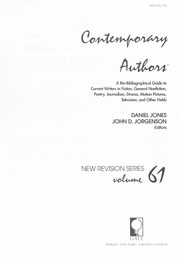 Cover of: Contemporary authors: a bio-bibliographical guide to current writers in fiction, general nonfiction, poetry, journalism, drama, motion pictures, television, and other fields.